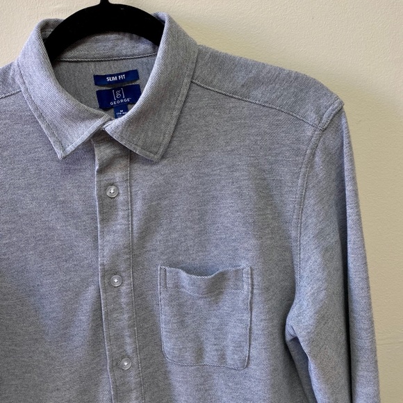 George Men's Slim Fit Cotton Long Sleeve Shirt - Picture 3 of 5